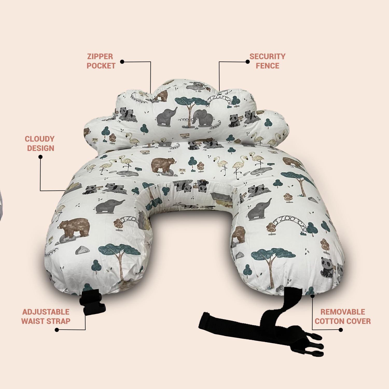 Nursing Pillow for Breastfeeding Mom - Extra Cover with Adjustable Strap, Nursing Pillow