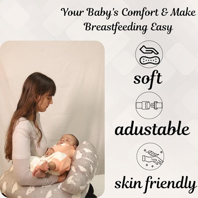 THEAURAGEN Nursing Pillow for Breastfeeding Mom - Extra Cover with Adjustable Strap, Nursing Pillow