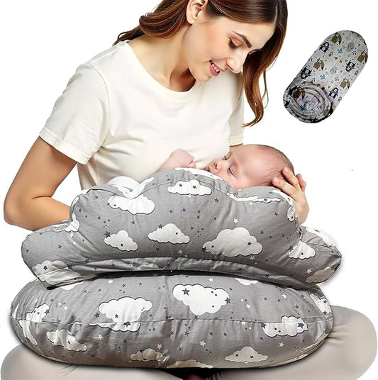 THEAURAGEN Nursing Pillow for Breastfeeding Mom - Extra Cover with Adjustable Strap, Nursing Pillow