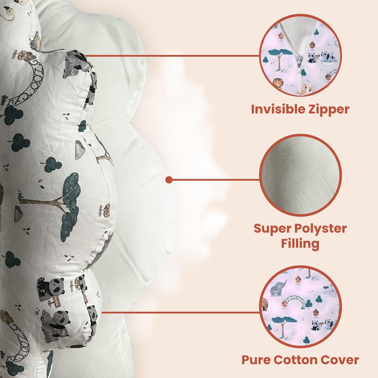 Nursing Pillow for Breastfeeding Mom - Extra Cover with Adjustable Strap, Nursing Pillow